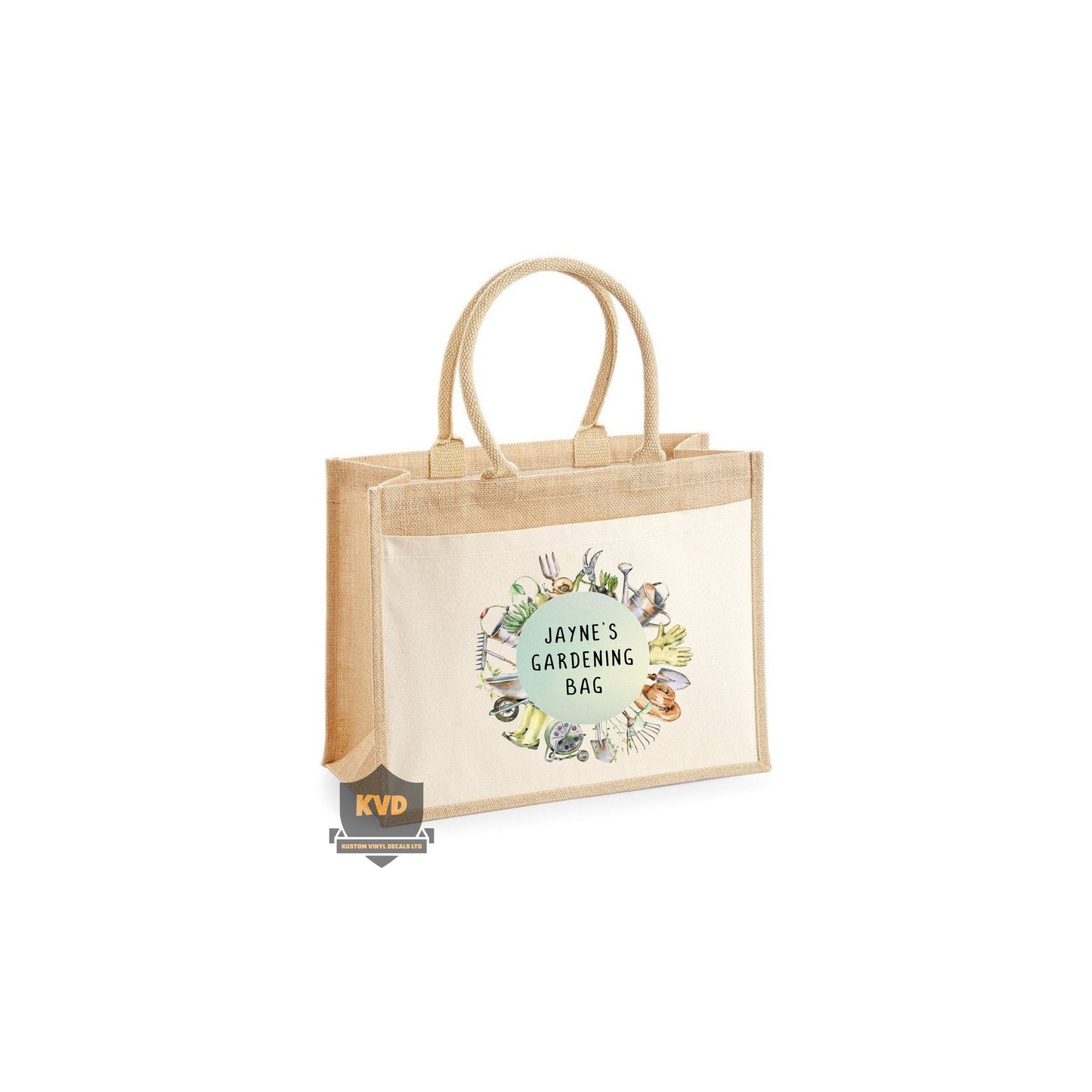 LARGE Personalised Gardening Jute Bag
